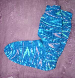 blaugemusterte Socken