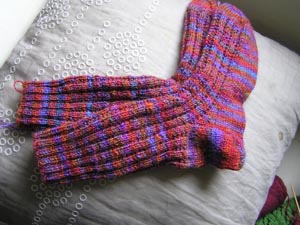 Socken aus bunter Wolle